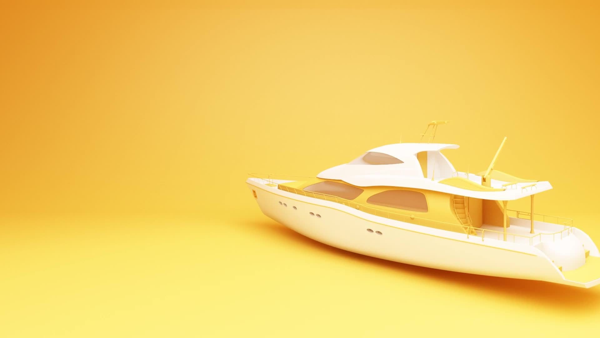 yellow boat on yellow background 3d rendering 12069354 Stock Video at