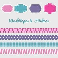 Set of Washitapes and Stickers vector