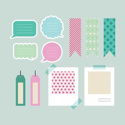 Colorful Set of Scrapbook Stuff 12069377 Vector Art at Vecteezy