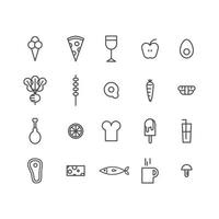 Food Outlined Icons vector