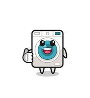 washing machine mascot doing thumbs up gesture vector