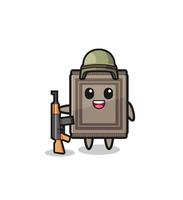cute carpet mascot as a soldier vector