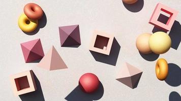 Minimal scene with podium and abstract background. Gold and pastel color scene. Trendy for social media banners, promotion, cosmetic product show. Geometric shapes interior 3d animation loop video