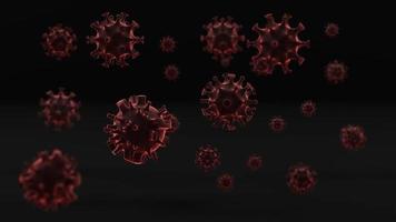 Corona virus with earth globe - flu outbreak or coronaviruses influenza - 3D rendering animation video