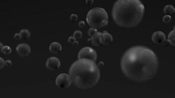 abstract achtergrond met 3d dynamisch bollen geel bubbels 3d renderen lusvormige animatie video