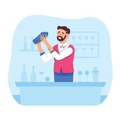 Cocktail Bartender Character Concept
