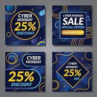 Cyber Monday Event Social Media Post Template vector