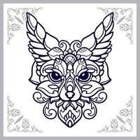 Fennec fox mandala arts isolated on white background vector