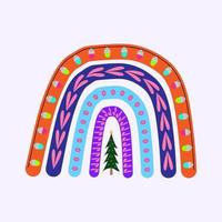 Christmas and New Year multicolored rainbow vector