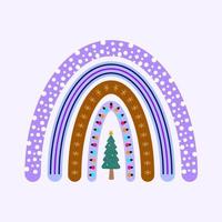Christmas and New Year multicolored rainbow vector