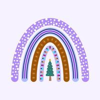 Christmas and New Year multicolored rainbow vector