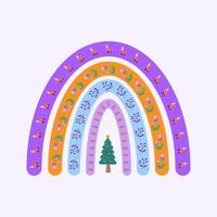 Christmas and New Year multicolored rainbow vector