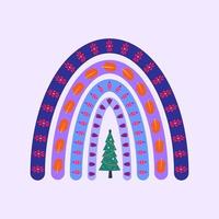 Christmas and New Year multicolored rainbow vector