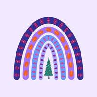 Christmas and New Year multicolored rainbow vector