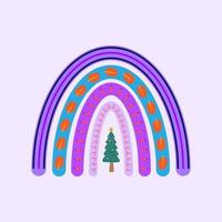 Christmas and New Year multicolored rainbow vector