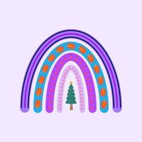 Christmas and New Year multicolored rainbow vector