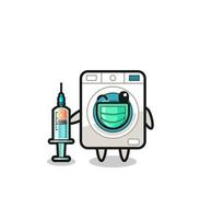 washing machine mascot as vaccinator vector