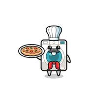 washing machine character as Italian chef mascot vector