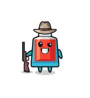 toothpaste hunter mascot holding a gun vector