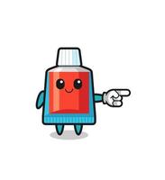 toothpaste mascot with pointing right gesture vector