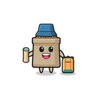 wheat sack mascot character as hiker vector