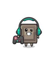 carpet gamer mascot holding a game controller vector