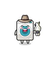 washing machine zookeeper mascot with a parrot vector