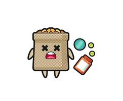 illustration of overdose wheat sack character vector