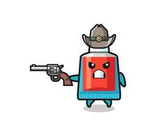 the toothpaste cowboy shooting with a gun vector
