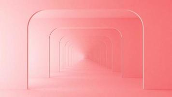 3d rendering arc rhythm in pink color tone. video