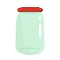 glass jar for food and canned food. Isolated on white background with clipping path. vector