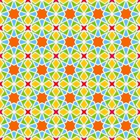 Background with seamless pattern in colorful islamic style vector