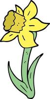 hand drawn doodle style cartoon daffodil vector