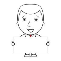 expressed cartoon businessman, character illustration potrait vector