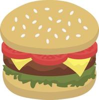 icono de hamburguesa, ilustración plana vector