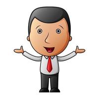 expressed cartoon businessman, character illustration potrait vector