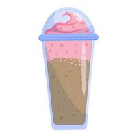 High-top coffee to go. Takeaway coffee drink. Vector