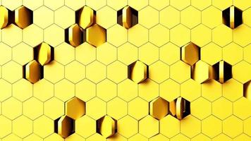 texture de fond tech hexagonal gris jaune boucle d'animation de rendu 3d jaune video