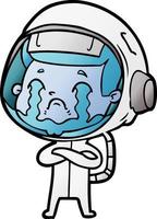 cartoon crying astronaut vector