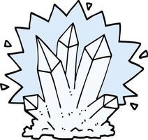 hand drawn doodle style cartoon natural crystals vector