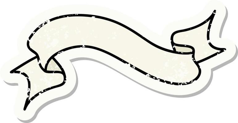 distressed sticker tattoo in traditional style of a banner