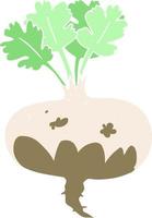 flat color illustration of muddy turnip vector