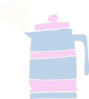flat color illustration cartoon kettle vector