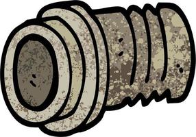 grunge textured illustration cartoon pipe fitting vector