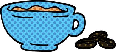 comic book style cartoon espresso cup vector