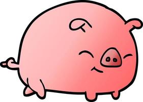 vector gradient illustration cartoon pig