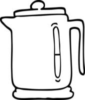 black and white cartoon kettle vector