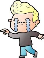 cartoon man crying vector