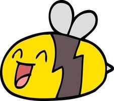 hand drawn doodle style cartoon bee vector