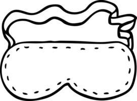 black and white cartoon sleeping mask vector